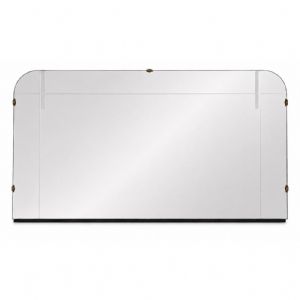 Italian Art Deco Mirror with Sandblasted Geometric Decorations, 1940s
